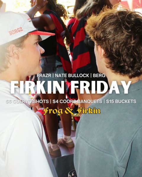 Baseball Cap, Hat, People. Text: BORGZ FIRKIN FRIDAY frog &amp; firkin
