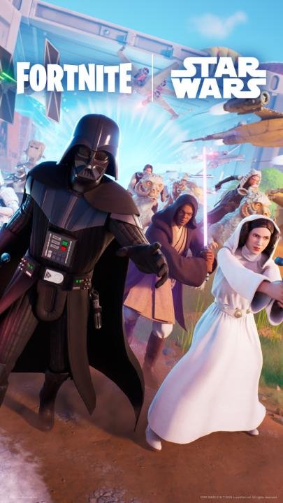 Costume, Person, Woman. Text: STAR FORTNITE WARS