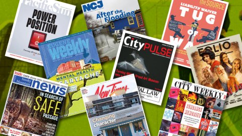 Publication, Advertisement, Poster. Text: the SOURCE LIABILITY WAIVER TUG NCJ After the Flooding OF POWER POSITION CityPULSE EOLIO EUGENE weekly - AL LAW - MENTAL HEALTH ARTACHE news IN SEARCH OF SAFE Changing PASSAGE character