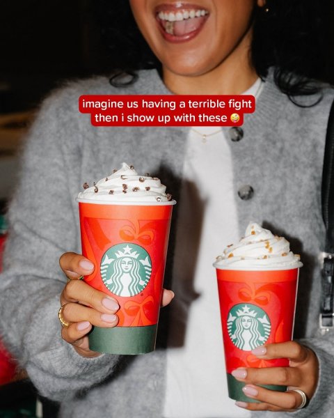 Cream, Ice Cream, Disposable Cup. Text: imagine us having a terrible fight then i show up with these