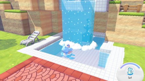 Water, Pool, Outdoors. Text: Surf