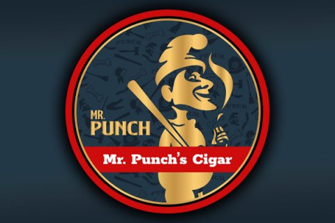 People, Logo, Disk. Text: MR. PUNCH Mr. Punch's Cigar