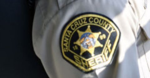 Badge, Logo, Symbol. Text: SANTA 15 CRUZ COUNTY