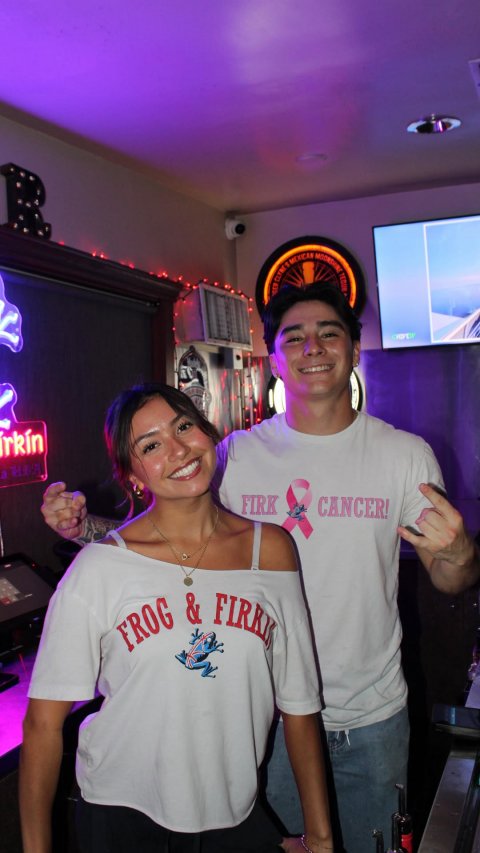 T-Shirt, Screen, Monitor. Text: FIRK CANCER!