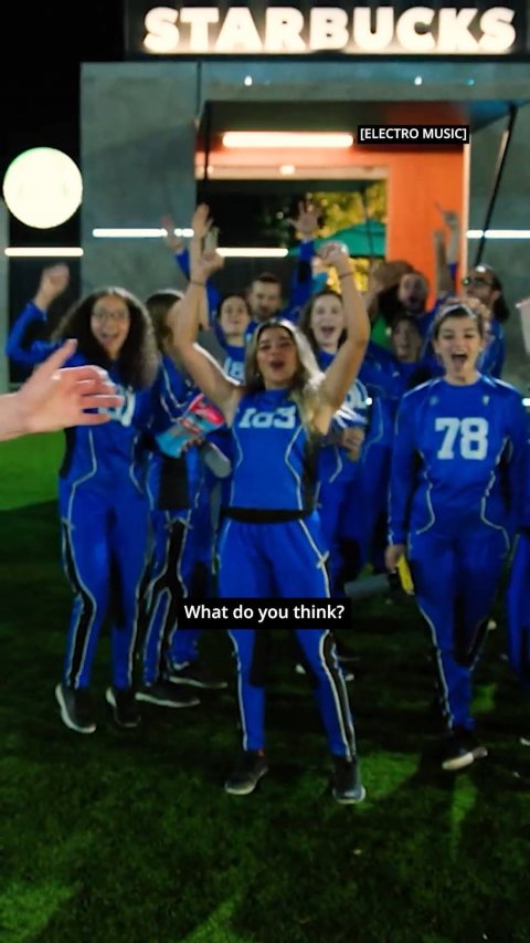 People, Face, Head. Text: STARBUCKS 78 What do you think?