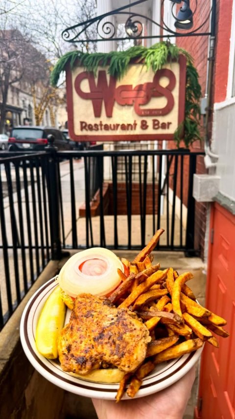 Food Presentation, Car, Pork. Text: Restaurent &amp; Bar