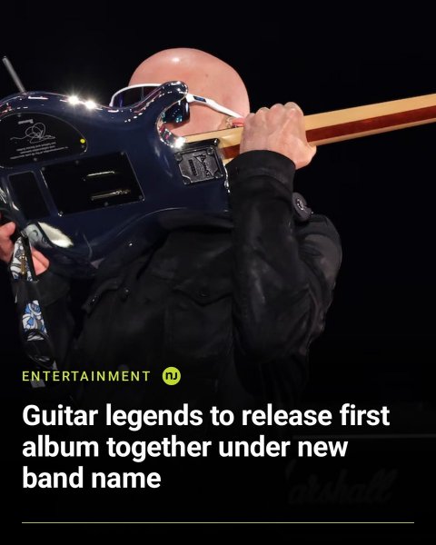 Adult, Man, Person. Text: ENTERTAINMENT nJ Guitar legends to release first album together under new band name