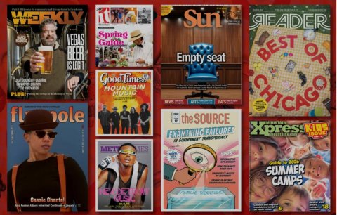 Publication, Book, Comics. Text: Spring VEGAS BEER BEST OF Empty seat IS LEGIT MOUNTAIN MUSIC NEWS - fl ole the SOURCE Xpress KIDS ISSUE MES - - - - SUMMER - - CAMPS Cassie Chantel