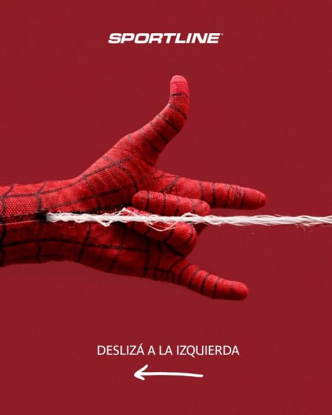 Advertisement, Finger, Poster. Text: SPORTLINE DESLIZÁ A LA IZQUIERDA
