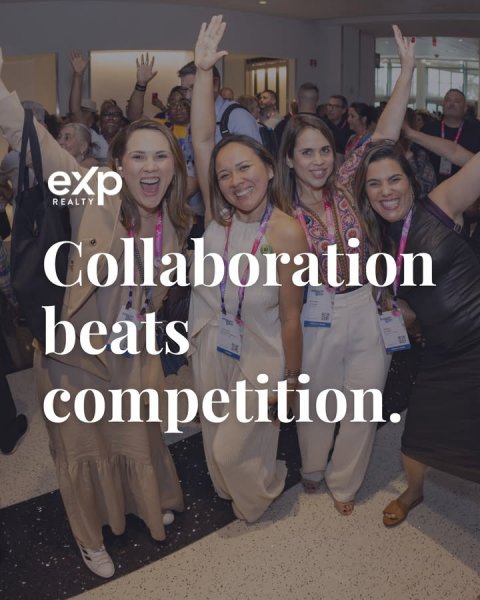 People, Person, Shoe. Text: exp REALTY Collaboration beats competition.