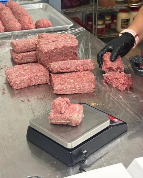 Glove, Beef, Person.