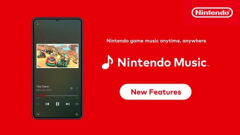 Electronics, Mobile Phone, Phone. Text: Nintendo game music anytime, anywhere New Features