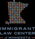 Logo, Scoreboard, Text. Text: IMMIGRANT LAW CENTER of MINNESOTA