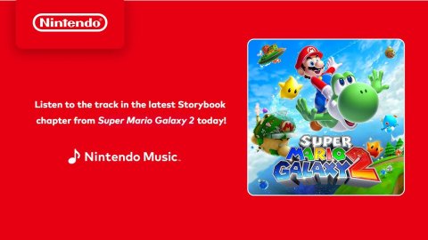 Game, Super Mario, Fish. Text: Nintendo Listen to the track in the latest Storybook chapter from Super Mario Galaxy 2 today! SUPER MARIO Nintendo Music. GALAXY