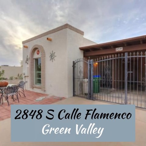 Housing, Villa, Gate. Text: 2848 S Calle Flamenco Green Valley