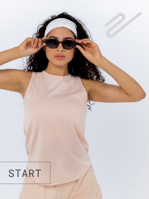 Accessories, Sunglasses, Person. Text: START
