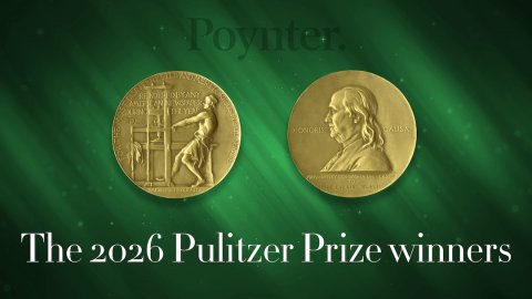 Gold, Person, Bronze. Text: The 2026 Pulitzer Prize winners