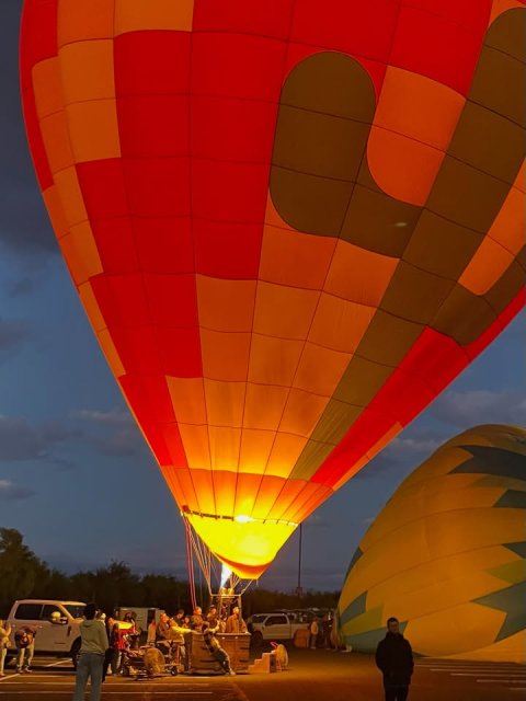 Balloon, Person, Aircraft.