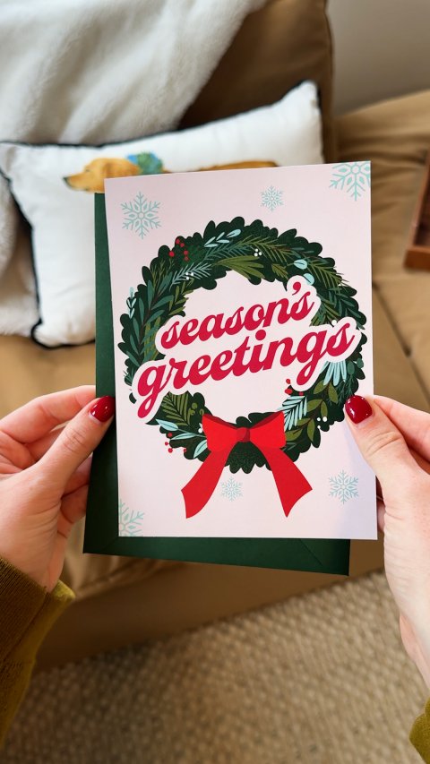 Greeting Card, Mail, Business Card. Text: greetings