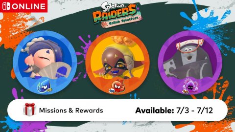 Disk, Purple, Sticker. Text: ONLINE RAIDERS Missions &amp; Rewards