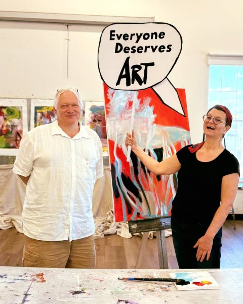 T-Shirt, Person, Portrait. Text: Everyone Deserves ART