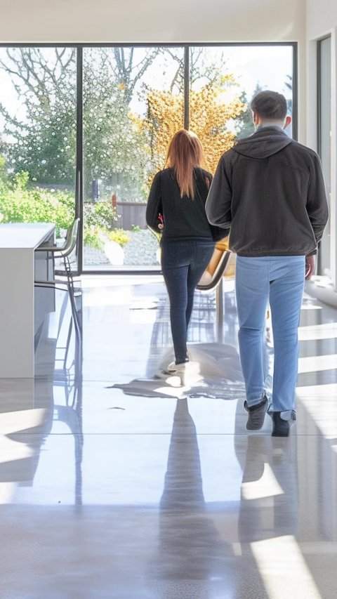 Floor, Pants, Person.