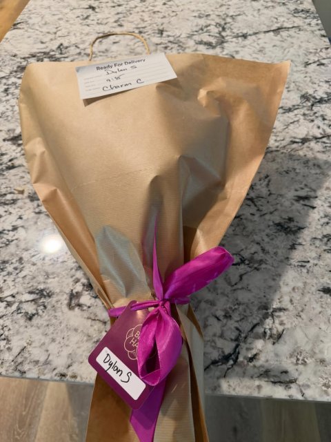 Bag, Flower, Flower Bouquet. Text: Ready For Delivery НА