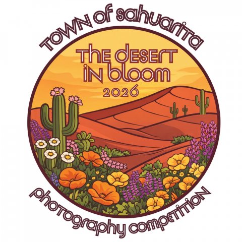 Herbal, Disk, Poster. Text: TOWN of sahuarita iN bloom 2026