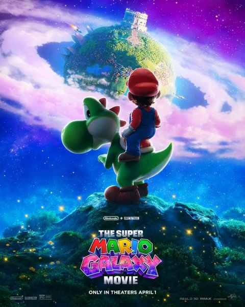 Baby, Person, Advertisement. Text: ILLUMINATION THE SUPER MARIO MOVIE ONLY IN THEATERS APRIL1 REALD 3D IMAX