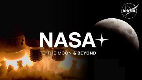 Nature, Night, Moon. Text: NASA NASA TO THE MOON &amp; BEYOND