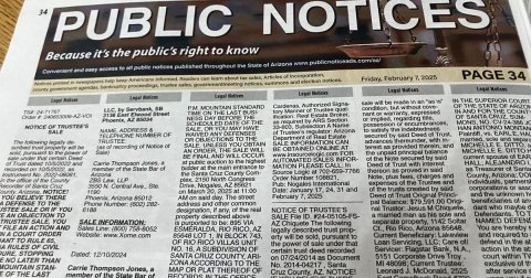 Newspaper, Text. Text: 34 Because it's the public's right to know PAGE 34 PM MOUNTAIN STANDARD