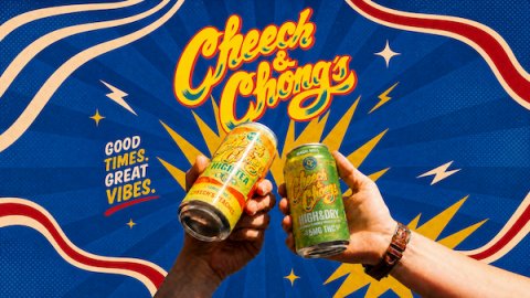 Advertisement, Can, Tin. Text: GOOD TIMES. HIGH TEA GREAT VIBES. HIGH&amp;DRY