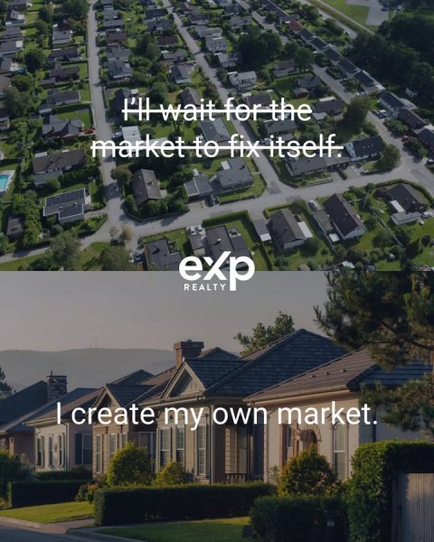 Neighborhood, City, Suburb. Text: exp REALTY I create my own market.