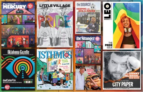 Publication, Book, Comics. Text: Portland the SOURCE MERCURY KEEPING AN LEO WEEKLY the Stranger THE PRIDE ISSUE Oklahoma Gazette - - - - - - ISTHMUS SUMMER dC TIMES NC ON DANNY NEW BOOK deadCenterFilm CITY PAPER BEST