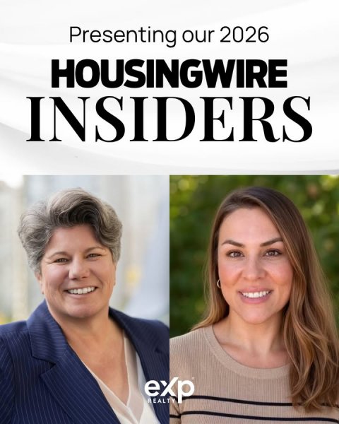 Head, Face, Portrait. Text: Presenting our 2026 HOUSINGWIRE INSIDERS exp REALTY