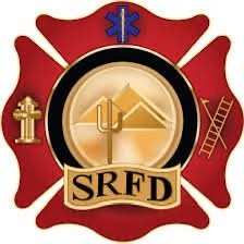 Badge, Logo, Symbol. Text: SRFD