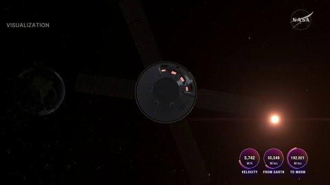 Night, Flare, Moon. Text: VISUALIZATION VELOCITY