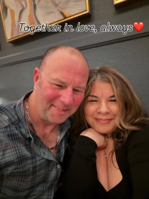 Head, Photography, Portrait. Text: Together in love, always