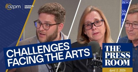 Adult, Person, Woman. Text: ROO azpm ORIGINAL SERIES SS THE CHALLENGES PRESS FACING THE ARTS ROOM April 3. 2026