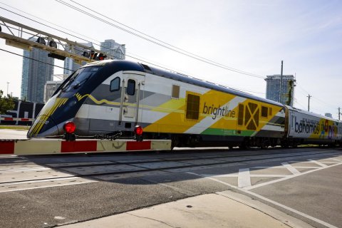 Railway, Train, Locomotive. Text: brightline