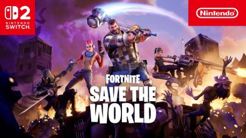 Adult, Person, Woman. Text: Nintendo NINTENDO SWITCH FORTNITE SAVE THE WORLD
