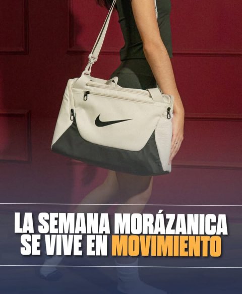 Bag, Handbag, Purse. Text: LA SEMANA MORÁZANICA SE VIVE EN MOVIMIENTO