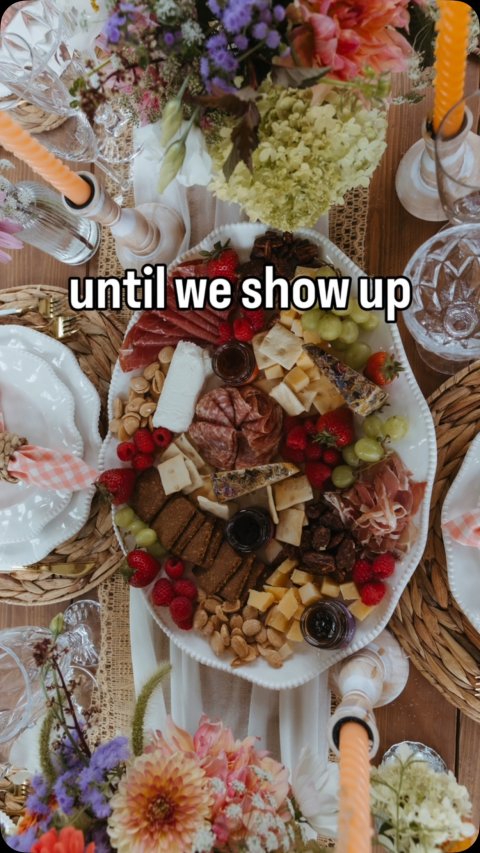 Meal, Cafeteria, Dish. Text: until we show up