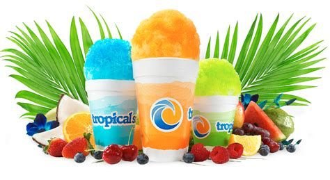Food, Ice Cream, Disposable Cup. Text: tropicals trop