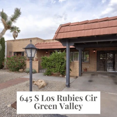 Housing, Villa, Shelter. Text: 645 S Los Rubies Cir Green Valley