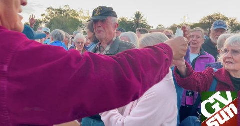 Finger, Glasses, People. Text: GV