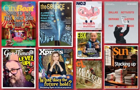 Book, Publication, Comics. Text: NCJ the SOURCE CityBeat STATE OF THE DALLAS ACTIVISTS A LONG TERRIFYING FREE PHESS 2026 ROAD TO PLUS DEMAND JUSTICE - - Health FOR Wellness GOOD Coffee Pages EBX HIDDEN - - HARVESTS - - Sun LEVEL UP! CL Stacking up TRAILBLAZERS What does the future hold?