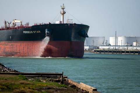 Freighter, Waterfront, Boat. Text: PERSEUS ST AR