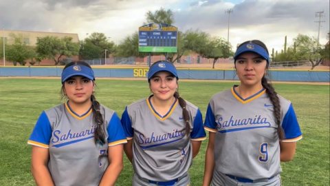 People, Person, Scoreboard. Text: Sahuarita Sahuari Sahuarita 9
