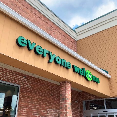 Shop, Symbol, Sign. Text: everyone welcome